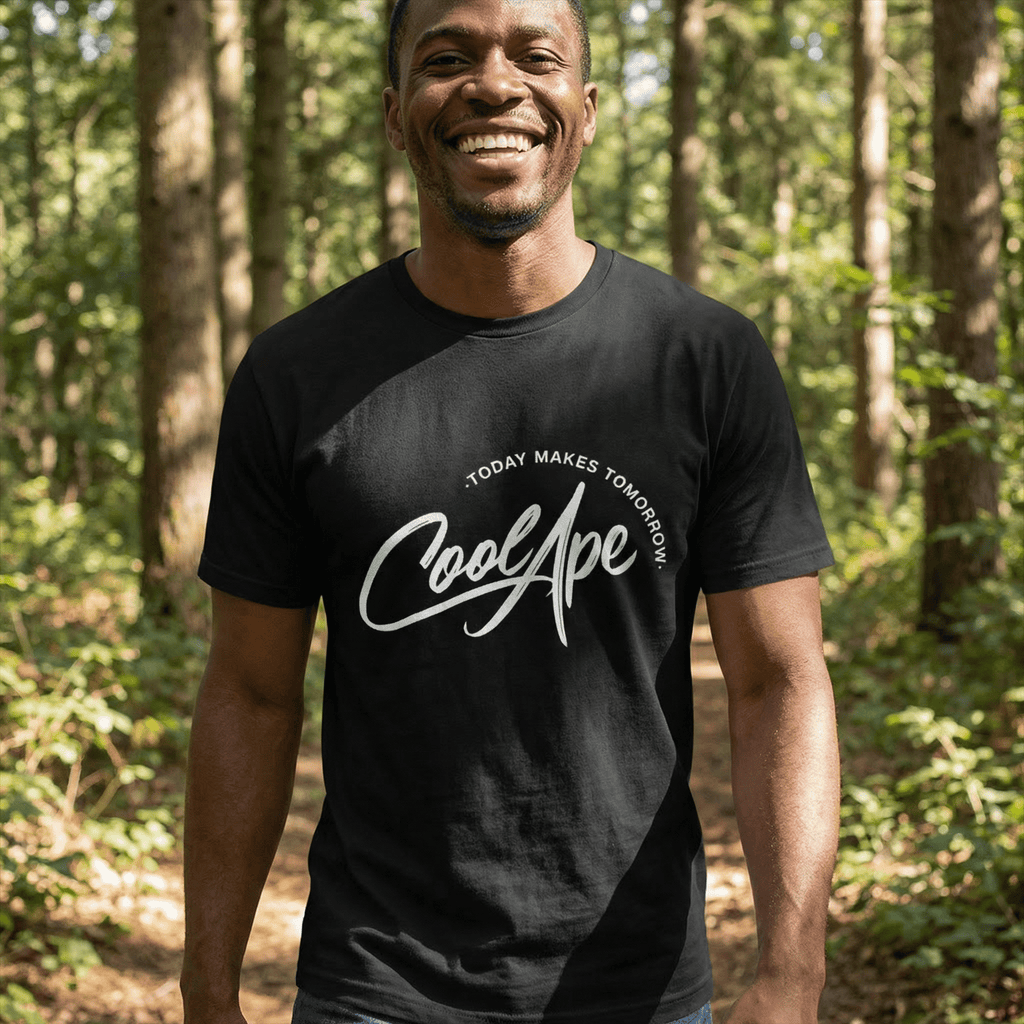 CoolApe Unisex Organic Cotton T-Shirt White Text Various Colours - CoolApe.co.uk