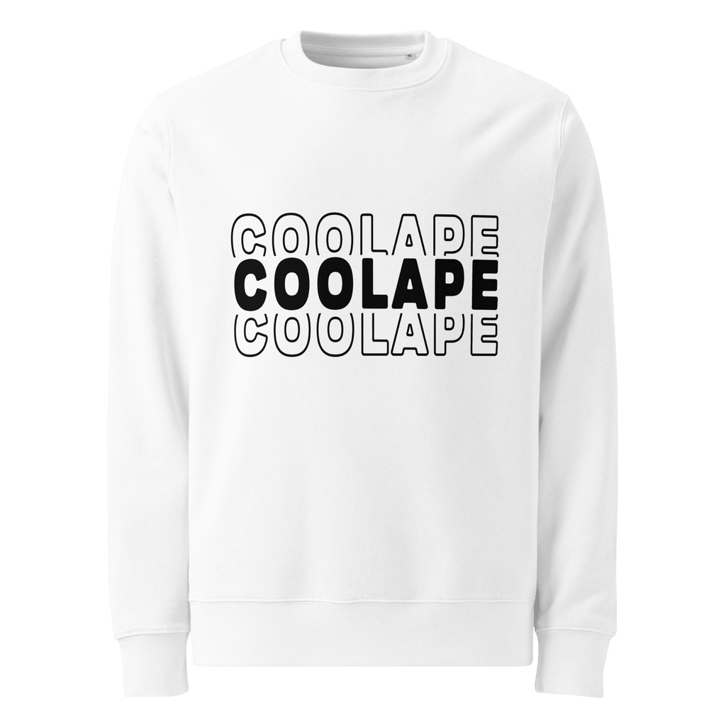 CoolApe Unisex organic sweatshirt Black on White - CoolApe.co.uk
