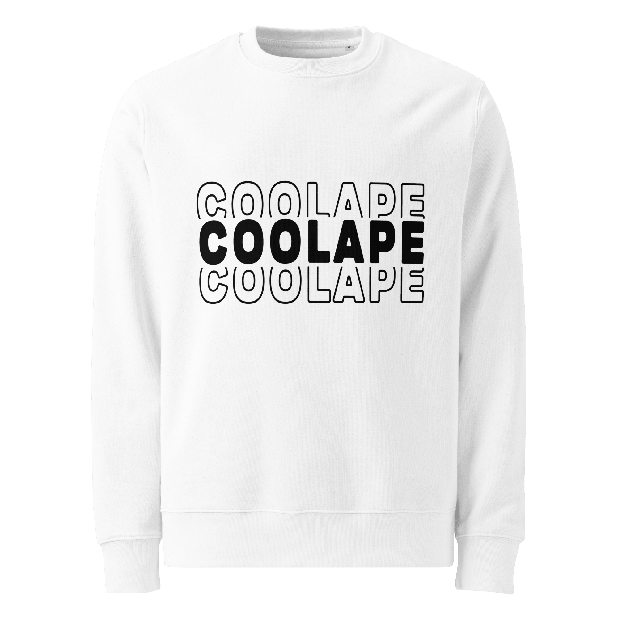 CoolApe Unisex organic sweatshirt Black on White - CoolApe.co.uk