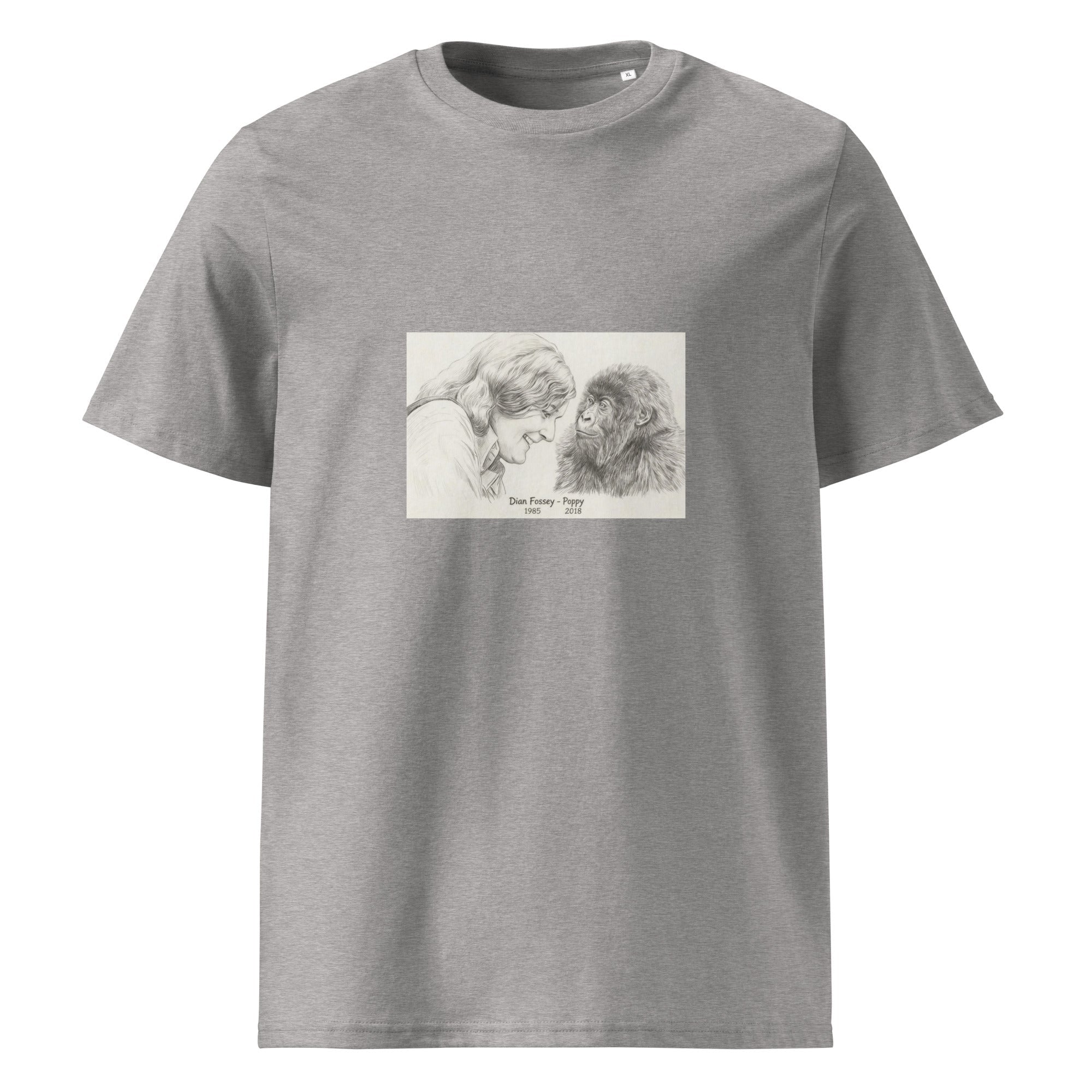 Dian Fossey & Poppy Gorilla Organic T-Shirt in Various Colours - CoolApe.co.uk