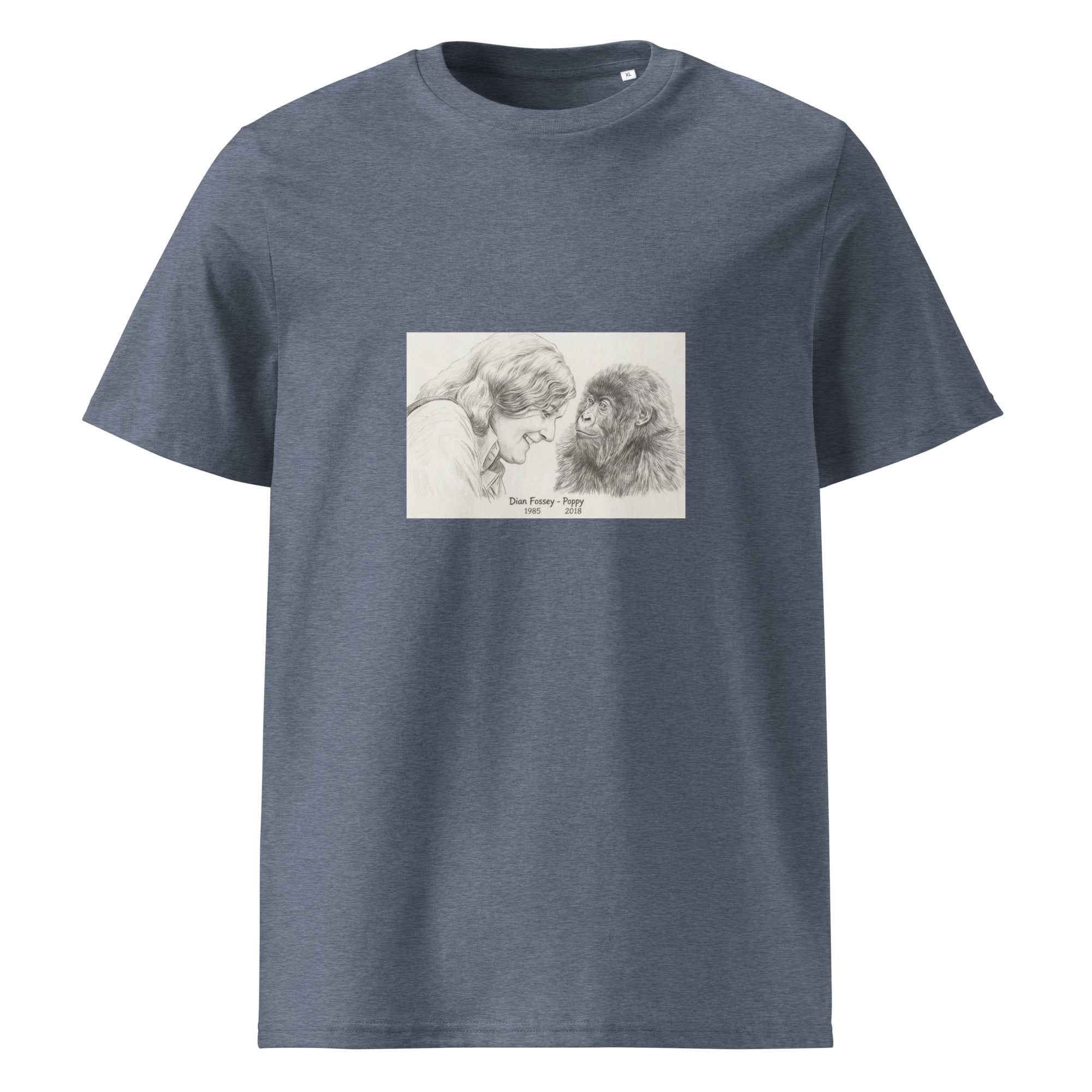 Dian Fossey & Poppy Gorilla Organic T-Shirt in Various Colours - CoolApe.co.uk