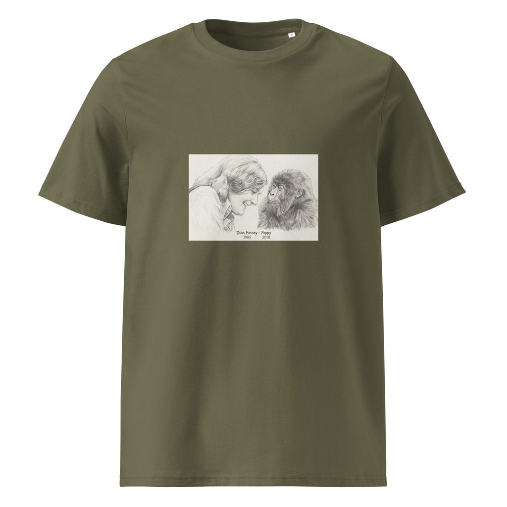 Dian Fossey & Poppy Gorilla Organic T-Shirt in Various Colours - CoolApe.co.uk