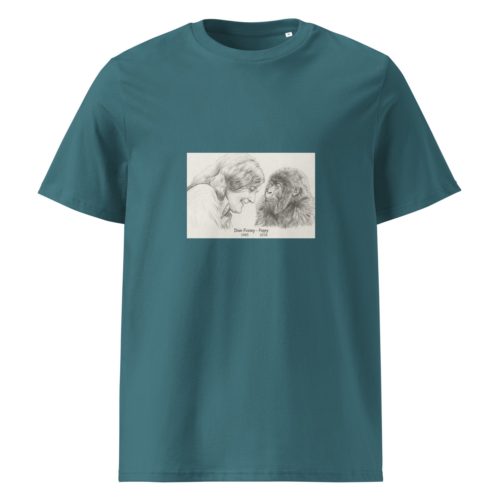 Dian Fossey & Poppy Gorilla Organic T-Shirt in Various Colours - CoolApe.co.uk