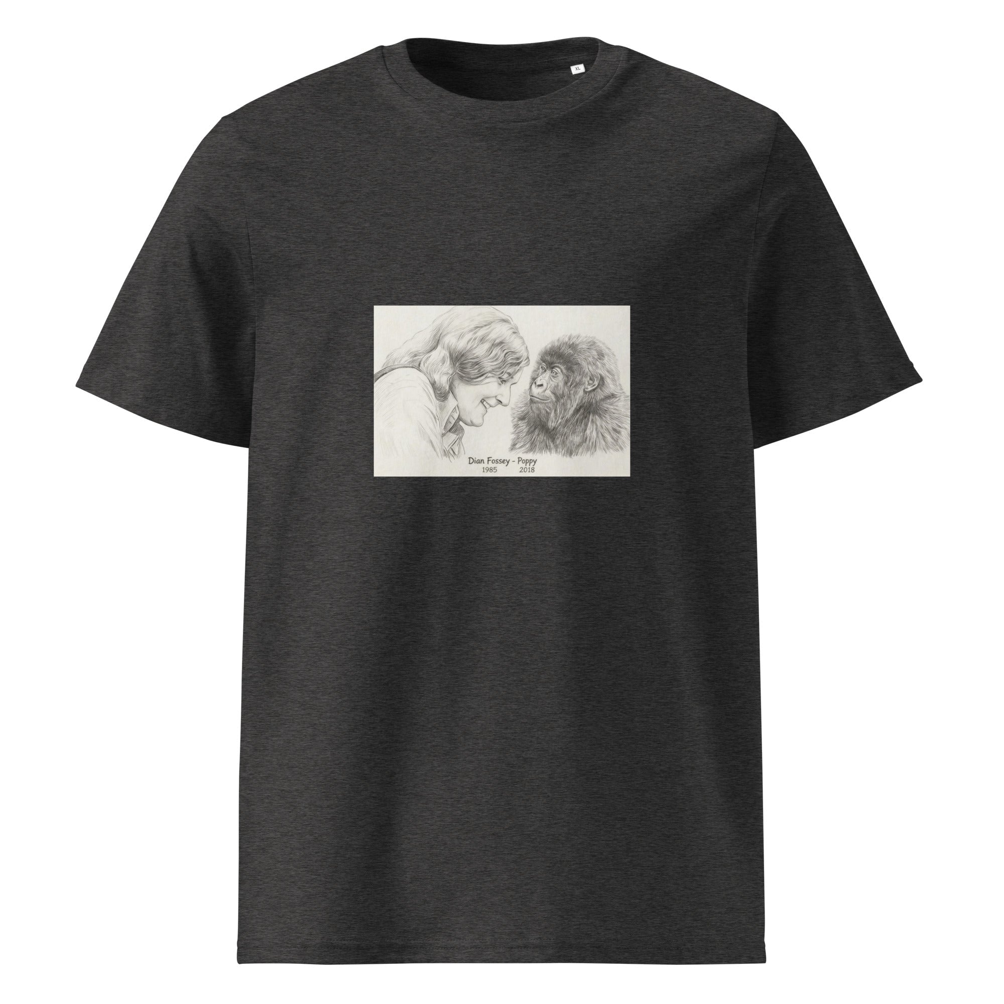 Dian Fossey & Poppy Gorilla Organic T-Shirt in Various Colours - CoolApe.co.uk