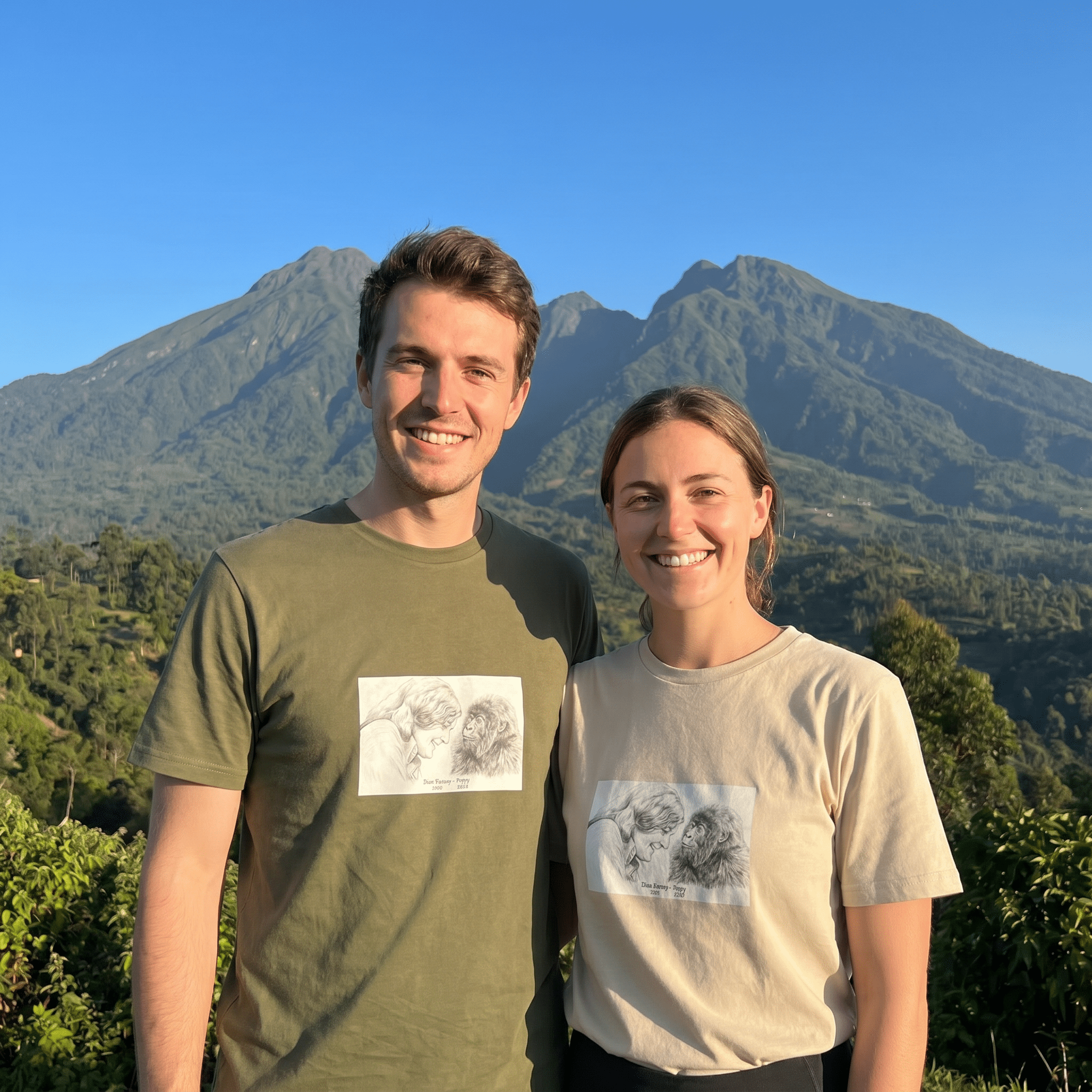 Dian Fossey & Poppy Gorilla Organic T-Shirt in Various Colours - CoolApe.co.uk
