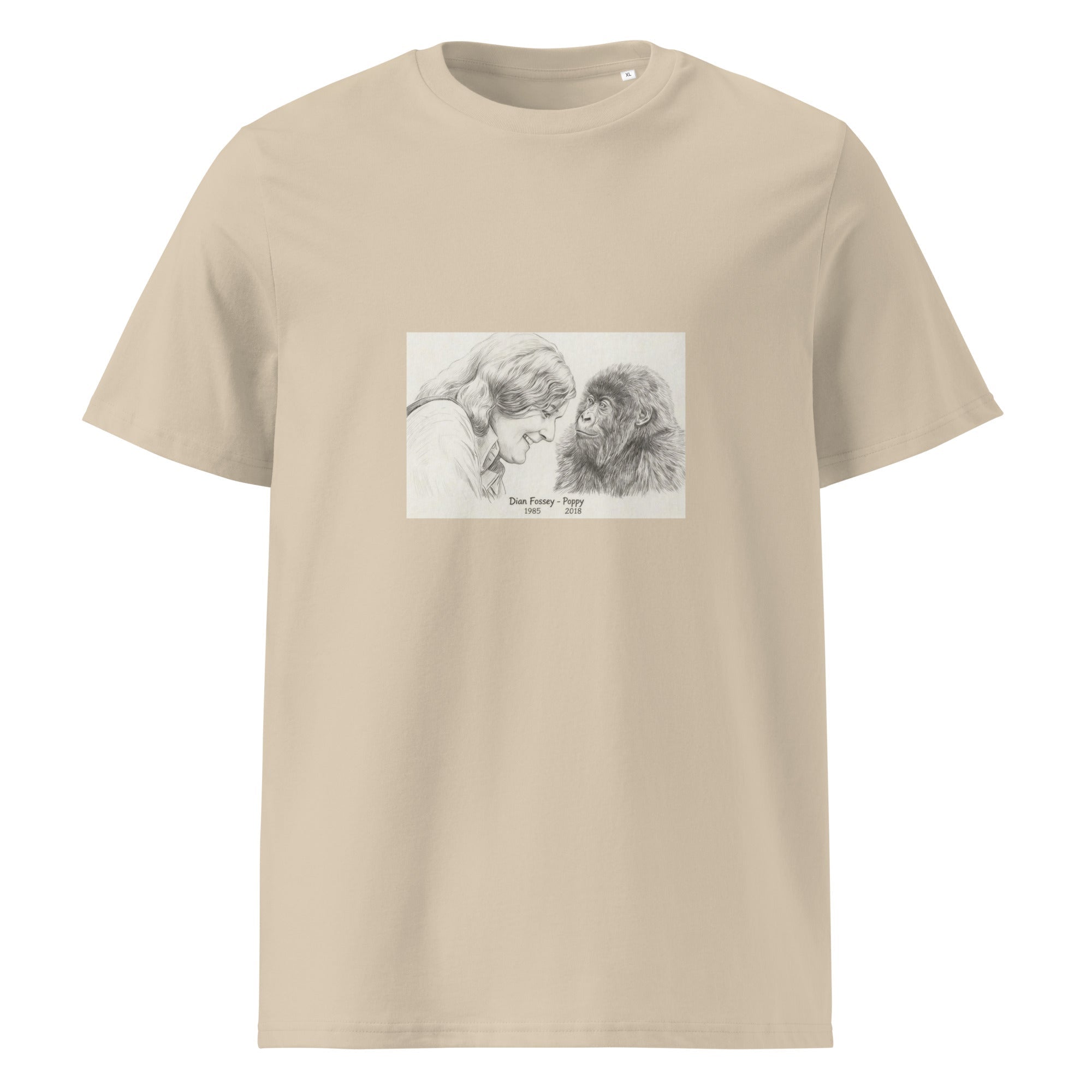 Dian Fossey & Poppy Gorilla Organic T-Shirt in Various Colours - CoolApe.co.uk