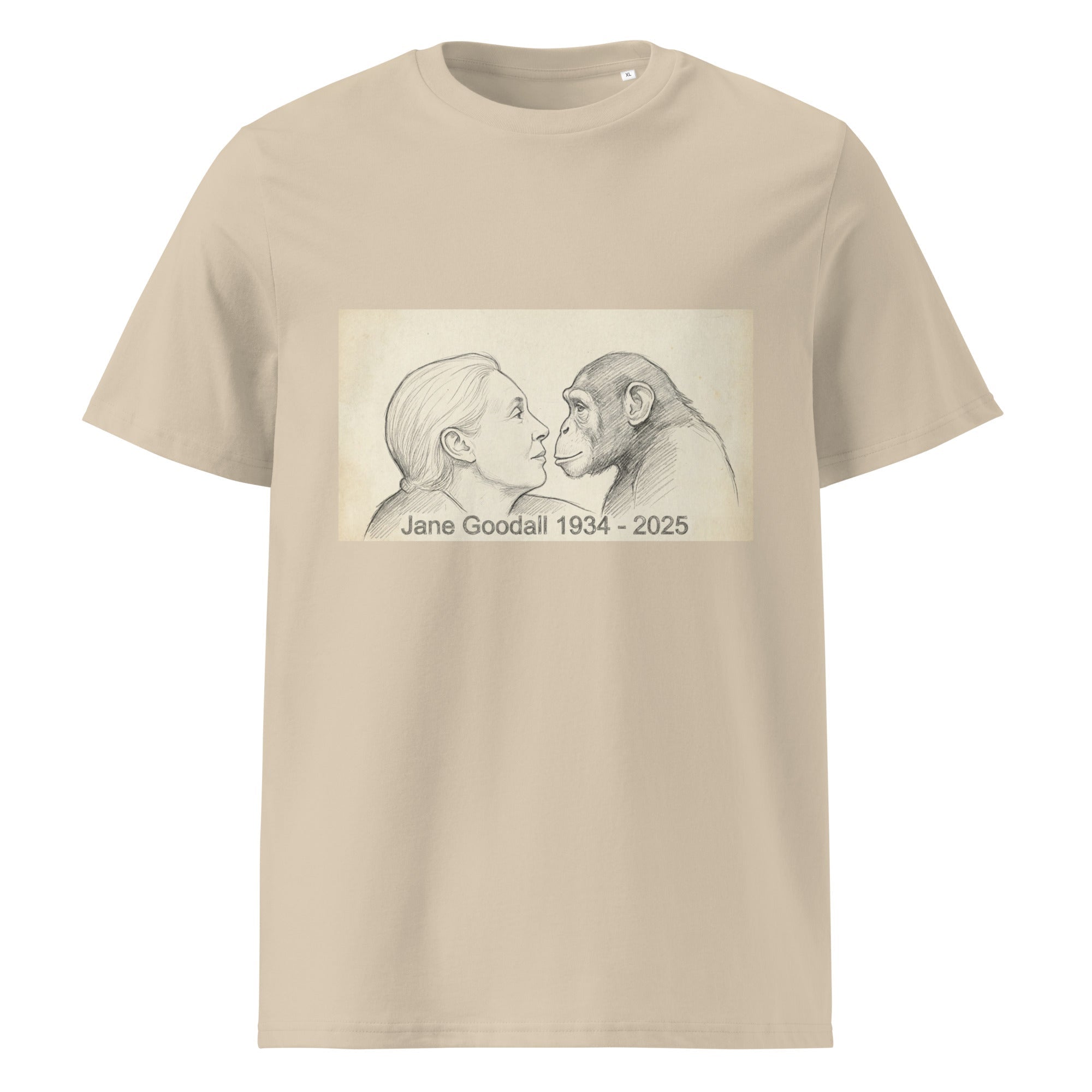Jane Goodall Unisex 100% Organic Cotton T-Shirt in Various Colours - CoolApe.co.uk