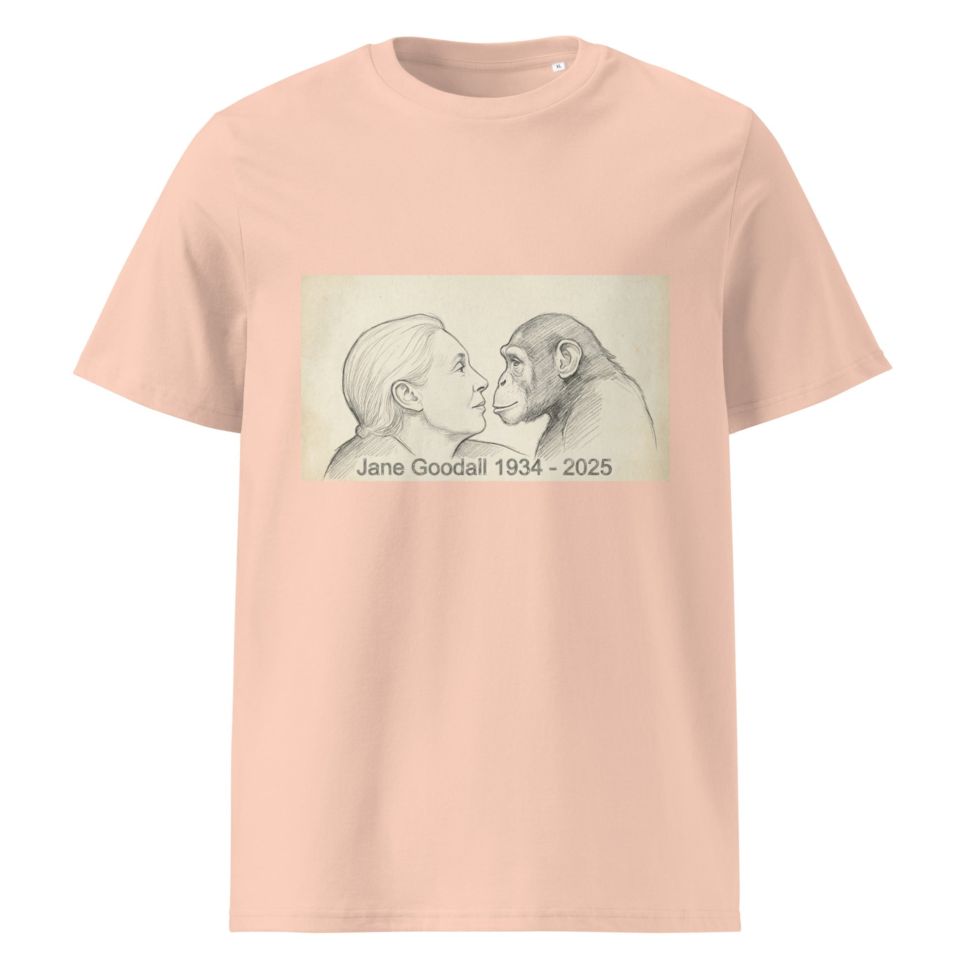 Jane Goodall Unisex 100% Organic Cotton T-Shirt in Various Colours - CoolApe.co.uk