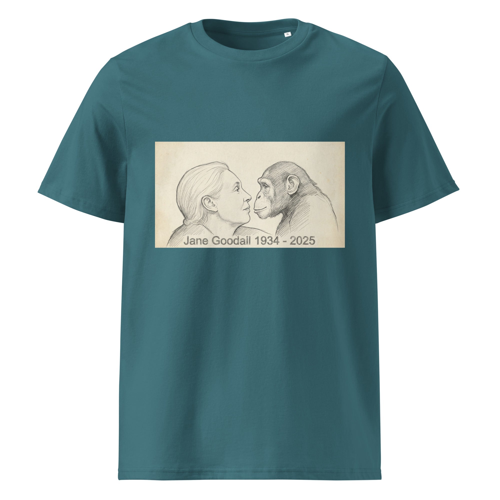 Jane Goodall Unisex 100% Organic Cotton T-Shirt in Various Colours - CoolApe.co.uk