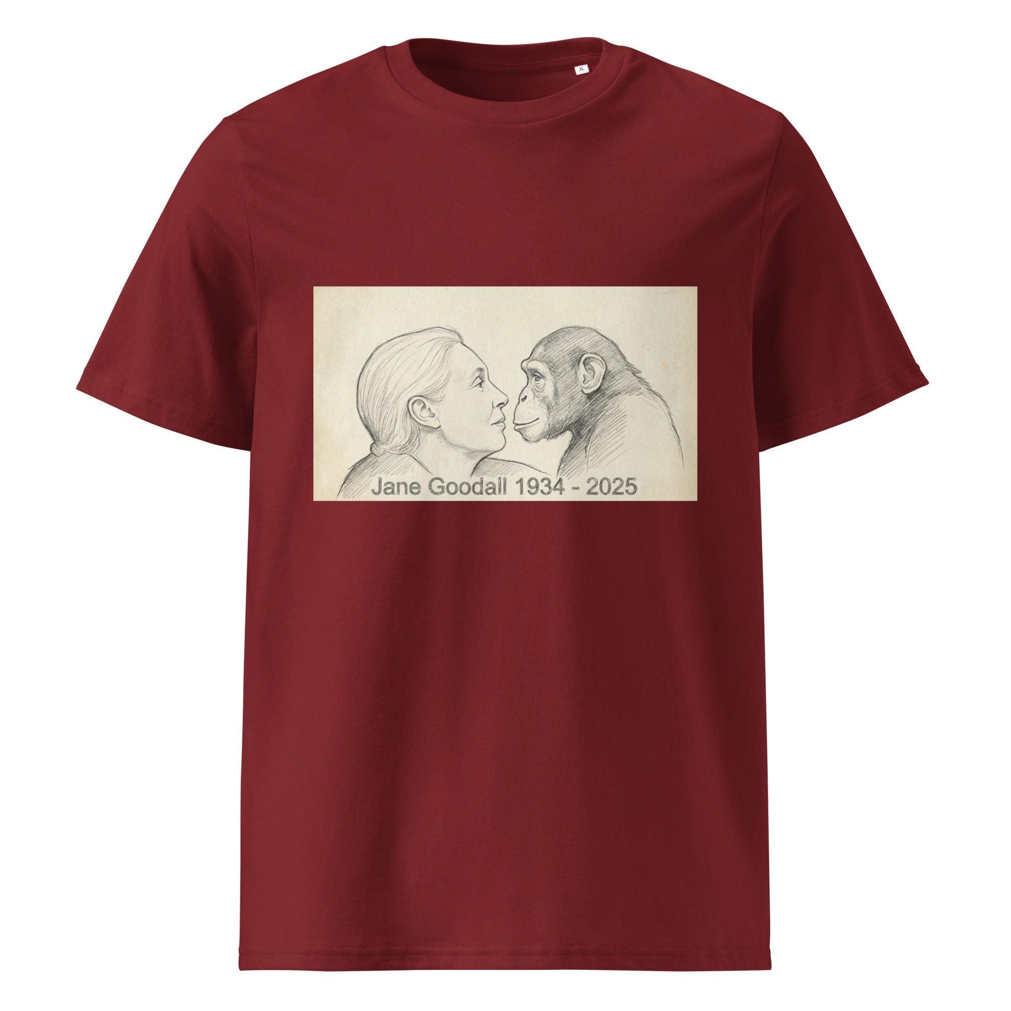 Jane Goodall Unisex 100% Organic Cotton T-Shirt in Various Colours - CoolApe.co.uk