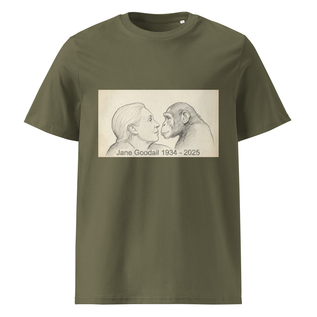 Jane Goodall Unisex 100% Organic Cotton T-Shirt in Various Colours - CoolApe.co.uk
