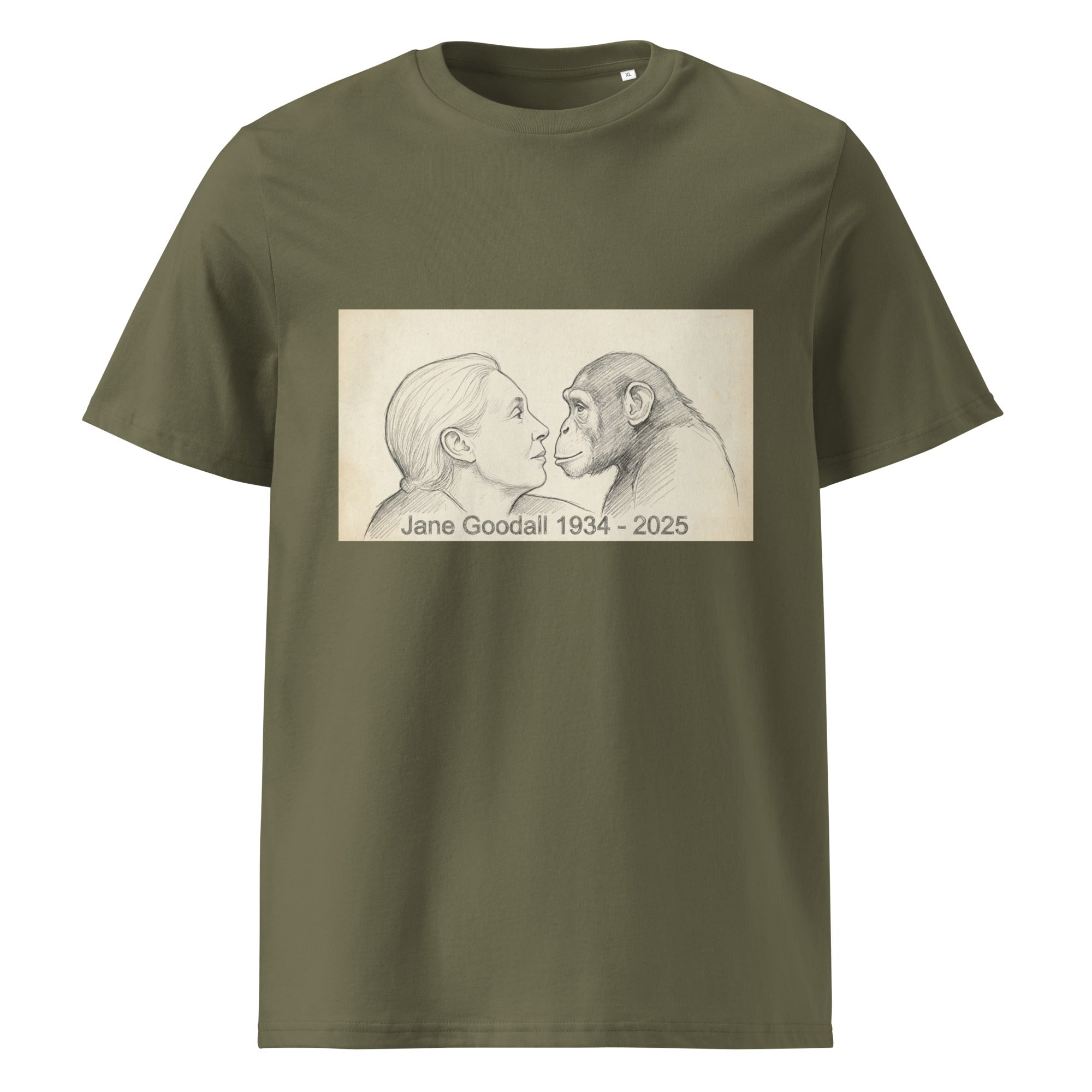 Jane Goodall Unisex 100% Organic Cotton T-Shirt in Various Colours - CoolApe.co.uk