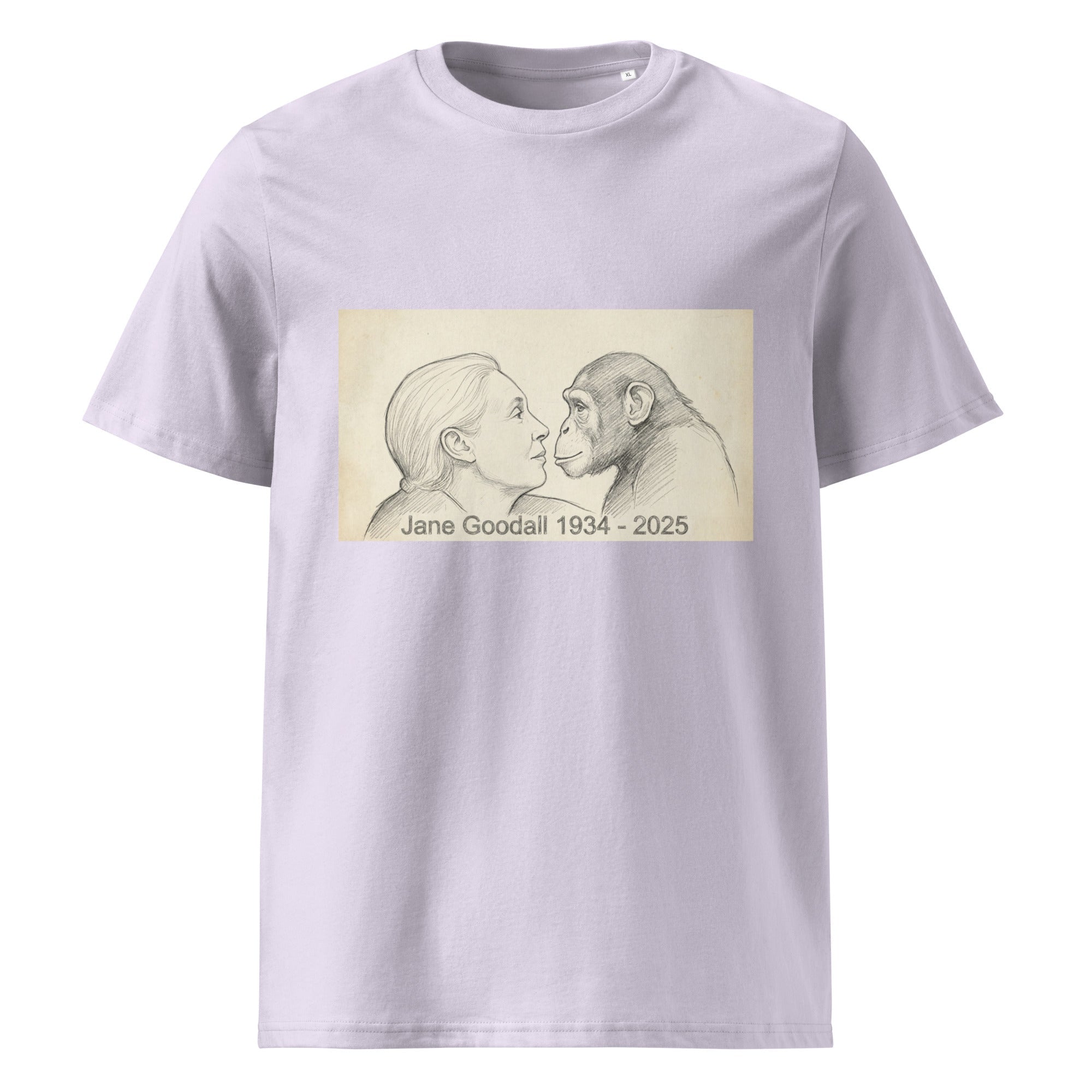 Jane Goodall Unisex 100% Organic Cotton T-Shirt in Various Colours - CoolApe.co.uk