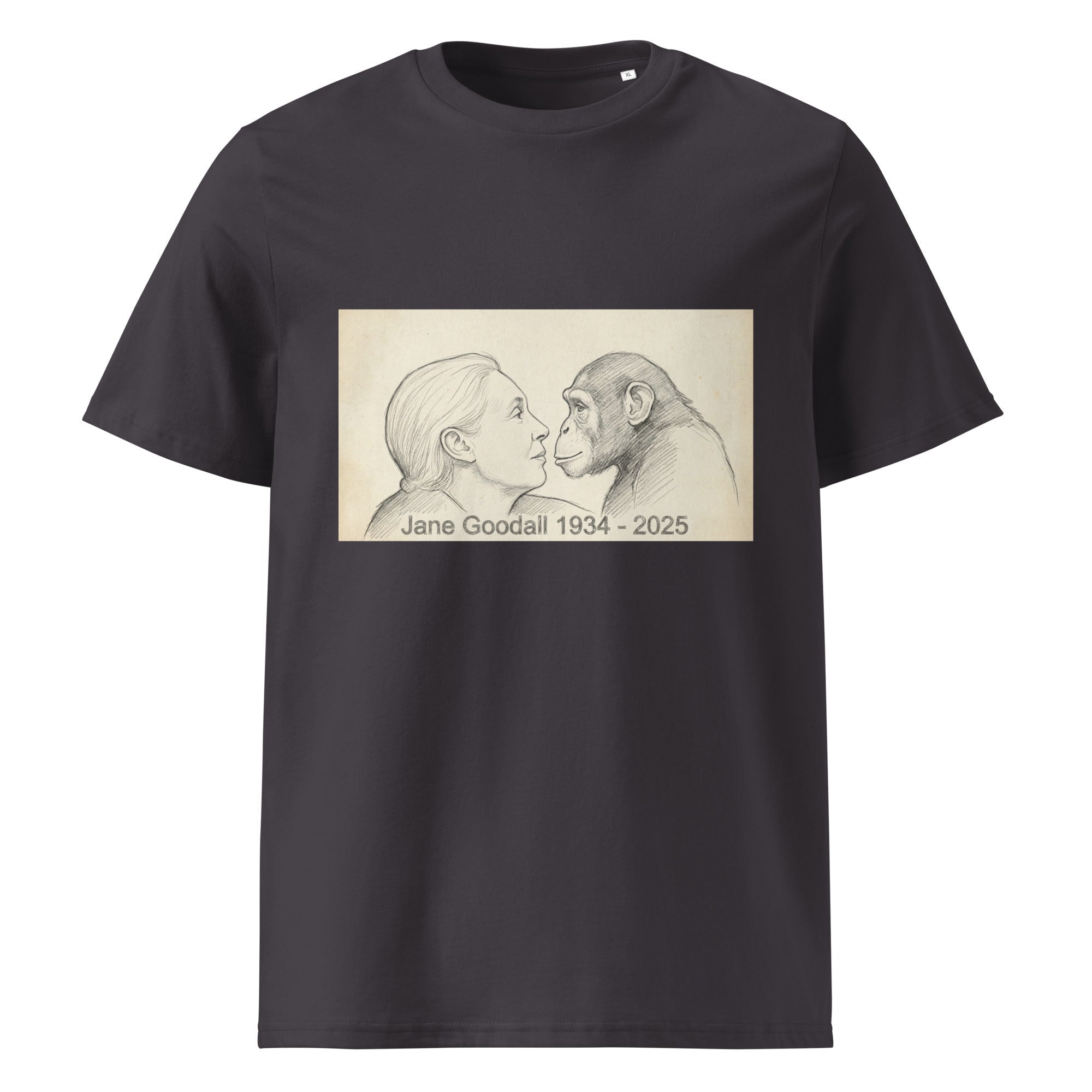 Jane Goodall Unisex 100% Organic Cotton T-Shirt in Various Colours - CoolApe.co.uk