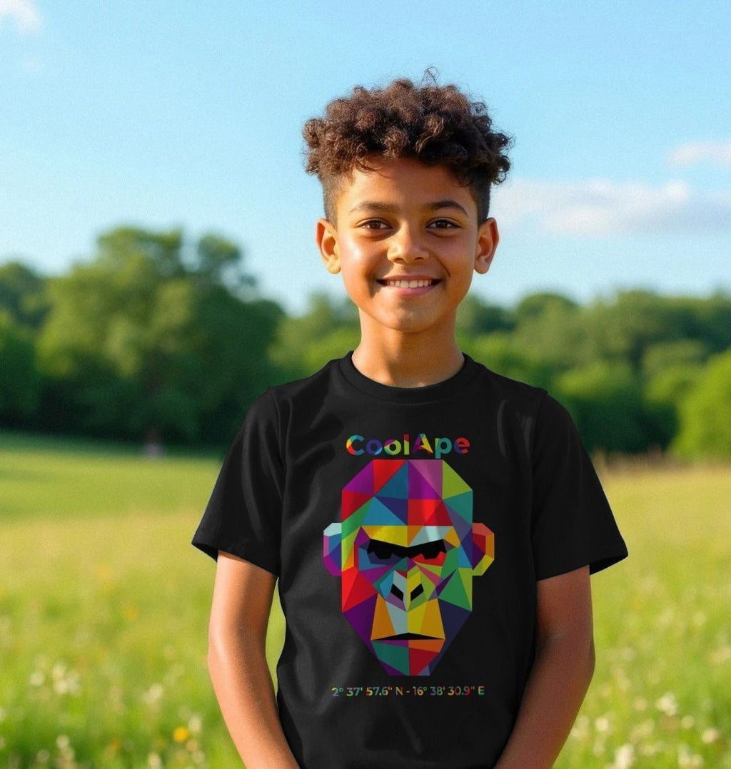 Kids CoolApe Unisex organic mid-light t-shirt 🦍🌿 🎨 in Various Colours - CoolApe.co.uk