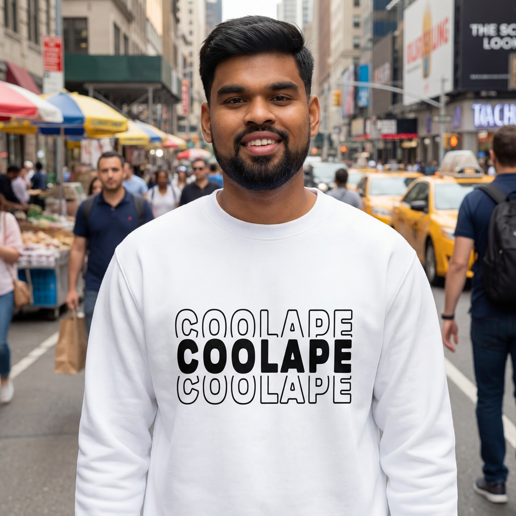 CoolApe Unisex organic sweatshirt Black on White