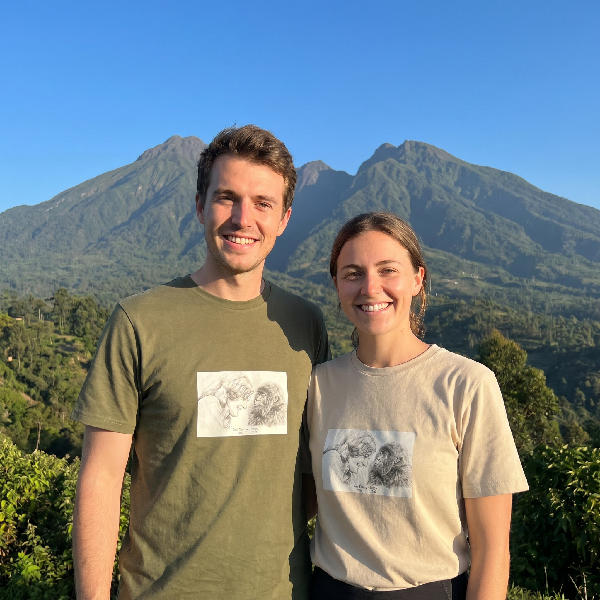 Dian Fossey & Poppy Gorilla Organic T-Shirt in Various Colours