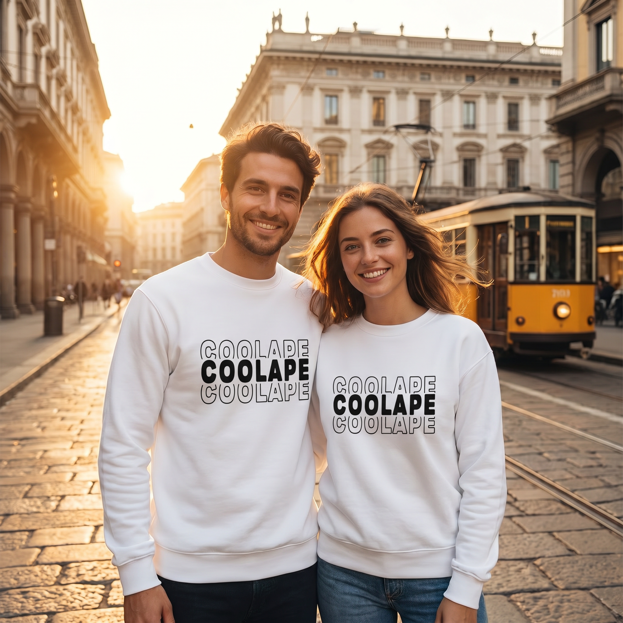 CoolApe Unisex organic sweatshirt Black on White