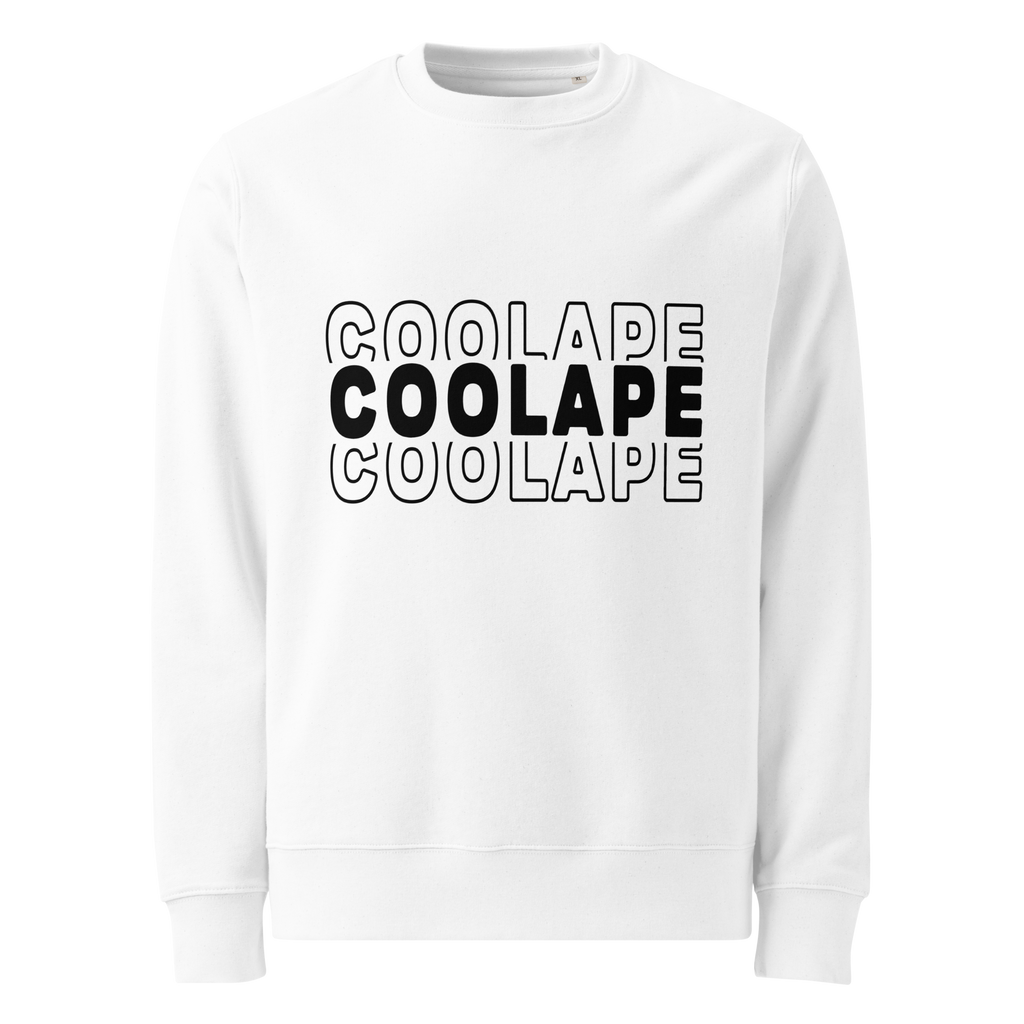 CoolApe Unisex organic sweatshirt Black on White